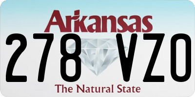 AR license plate 278VZO