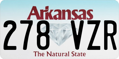 AR license plate 278VZR