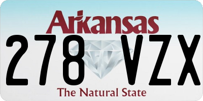 AR license plate 278VZX