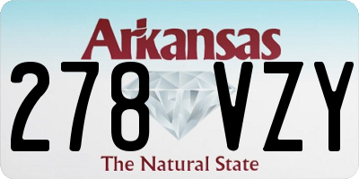 AR license plate 278VZY