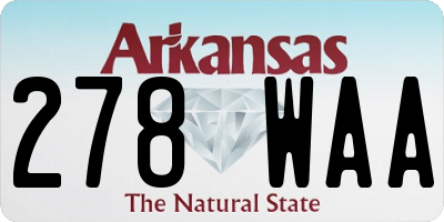 AR license plate 278WAA
