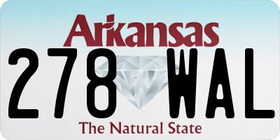 AR license plate 278WAL