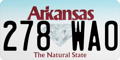 AR license plate 278WAO