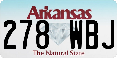 AR license plate 278WBJ