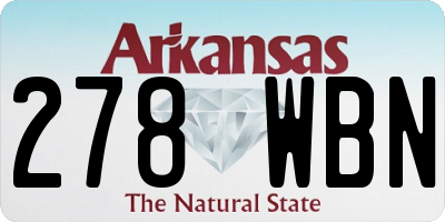 AR license plate 278WBN