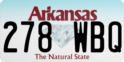 AR license plate 278WBQ