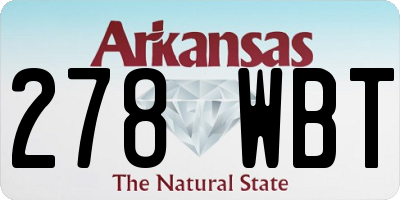 AR license plate 278WBT