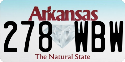 AR license plate 278WBW