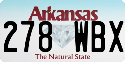 AR license plate 278WBX