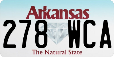 AR license plate 278WCA