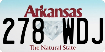 AR license plate 278WDJ