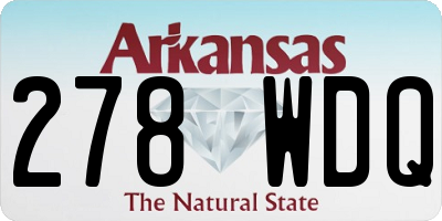 AR license plate 278WDQ
