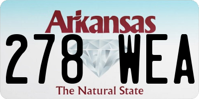 AR license plate 278WEA