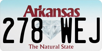 AR license plate 278WEJ