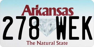 AR license plate 278WEK
