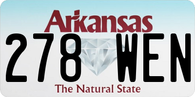 AR license plate 278WEN
