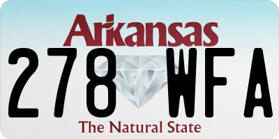 AR license plate 278WFA