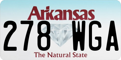 AR license plate 278WGA