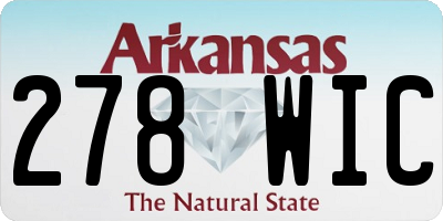 AR license plate 278WIC