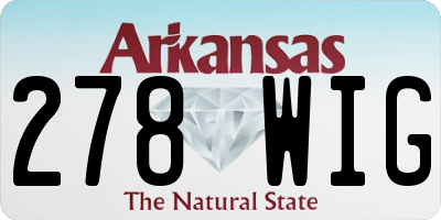 AR license plate 278WIG