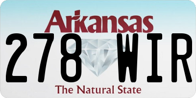AR license plate 278WIR
