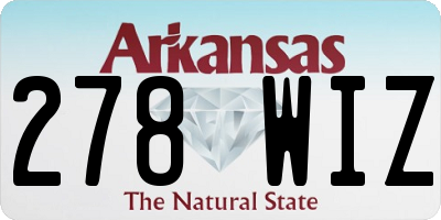 AR license plate 278WIZ