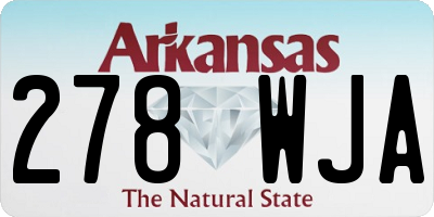 AR license plate 278WJA