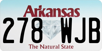 AR license plate 278WJB