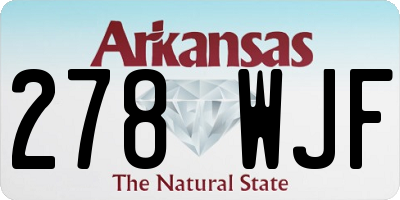 AR license plate 278WJF
