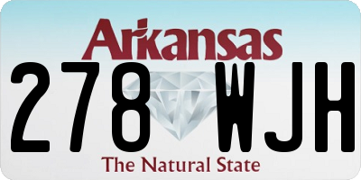 AR license plate 278WJH