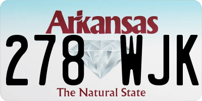 AR license plate 278WJK