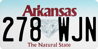 AR license plate 278WJN