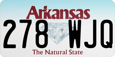 AR license plate 278WJQ