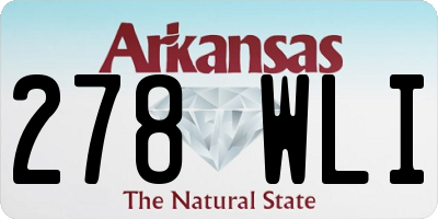 AR license plate 278WLI