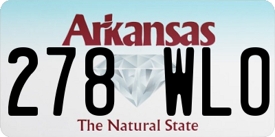 AR license plate 278WLO