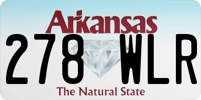 AR license plate 278WLR