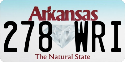 AR license plate 278WRI