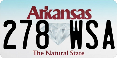 AR license plate 278WSA