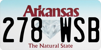AR license plate 278WSB
