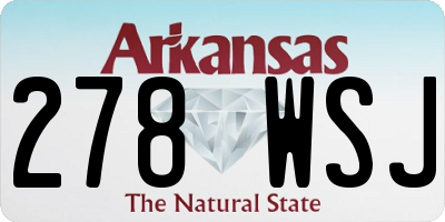 AR license plate 278WSJ