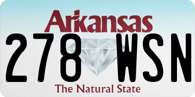 AR license plate 278WSN