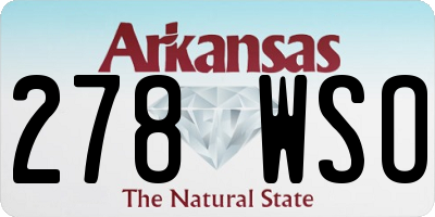AR license plate 278WSO