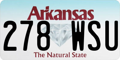 AR license plate 278WSU