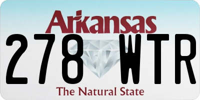 AR license plate 278WTR