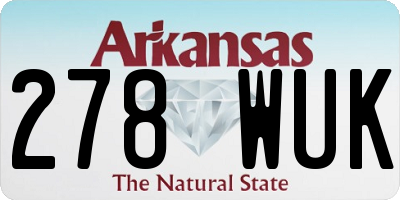 AR license plate 278WUK