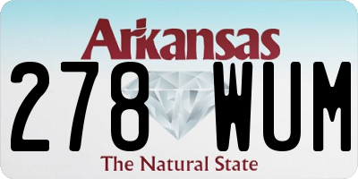AR license plate 278WUM
