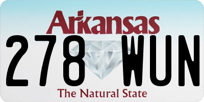 AR license plate 278WUN
