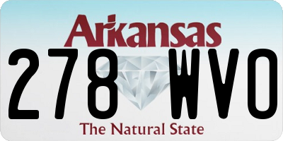 AR license plate 278WVO