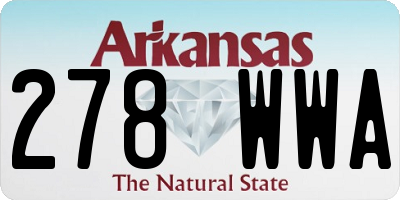 AR license plate 278WWA