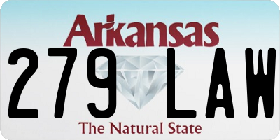 AR license plate 279LAW